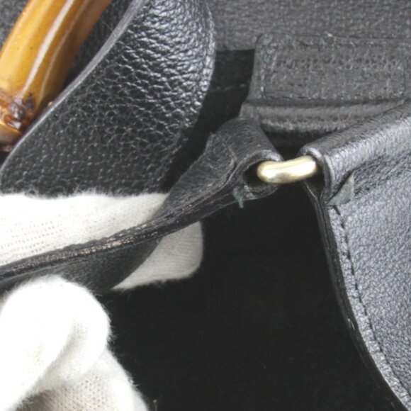 GUCCI Black Bamboo Backpack - Picture 9 of 14